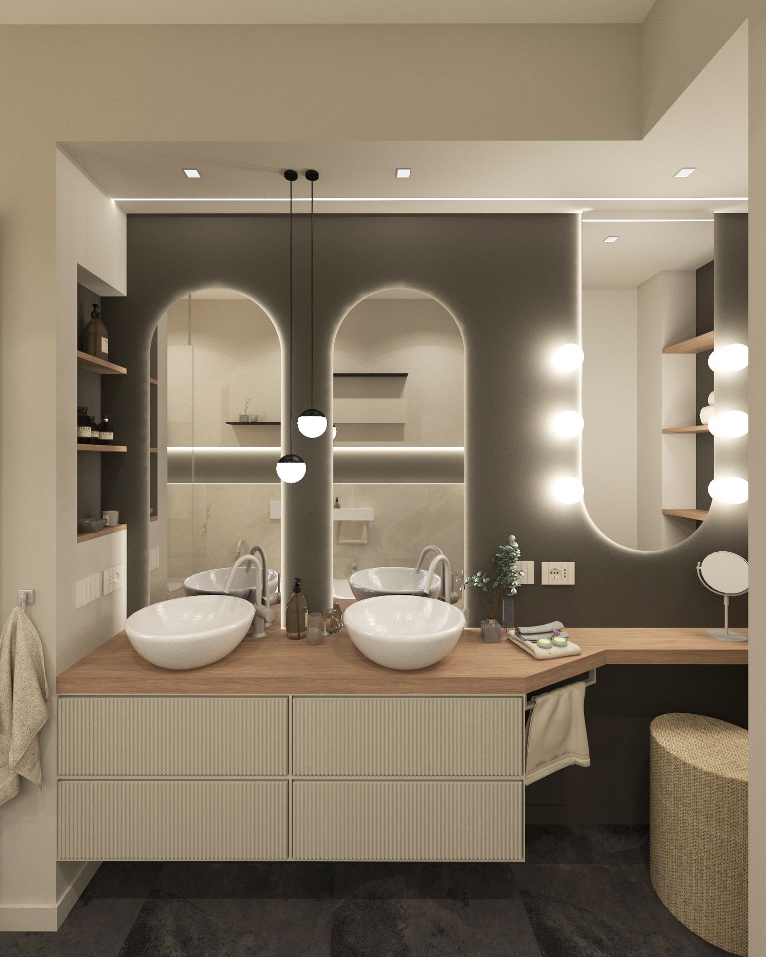 Bagno dai forti contrasti