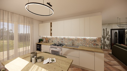 Open Space in stile mediterraneo di 35 di Maison Monrò Open Space in stile mediterraneo di 35 di Maison Monrò