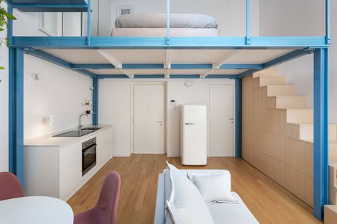 Open Space in stile contemporaneo di 35 di Giulia Dagheti Architetto