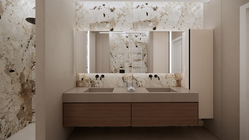 Bagno in stile contemporaneo di 6 di Studio Gaetano Riccardelli Bagno in stile contemporaneo di 6 di Studio Gaetano Riccardelli