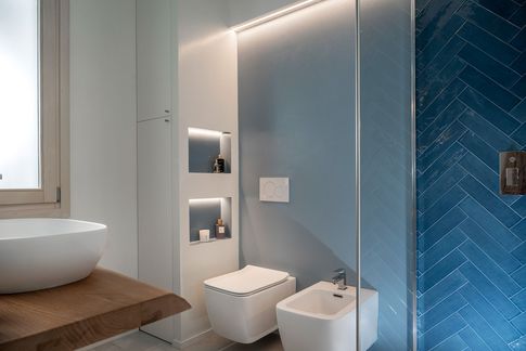 Bagno in stile contemporaneo di 5 di Patrizia Drudi Architetto Bagno in stile contemporaneo di 5 di Patrizia Drudi Architetto