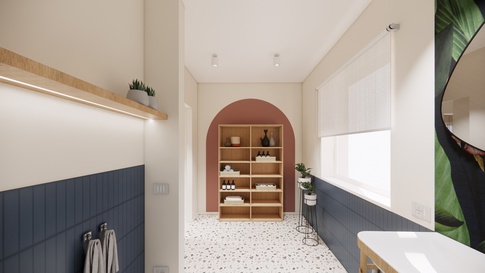 Bagno in stile moderno di 9 di Maison Monrò