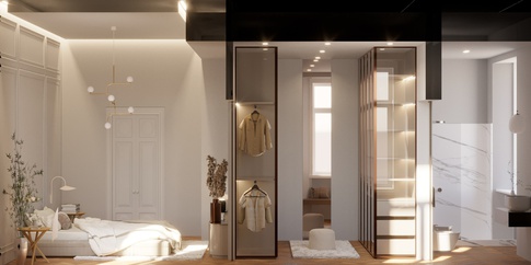 Camera da Letto in stile japandi di 34 di EmmePi Architettura Camera da Letto in stile japandi di 34 di EmmePi Architettura