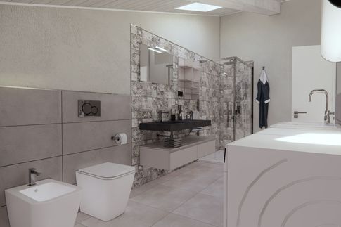 Bagno in stile moderno di 9 di Studio LABventinove