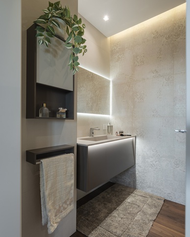 Bagno in stile contemporaneo di 6 di Annalisa Carli Architetto