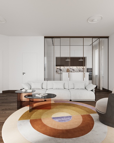 Soggiorno in stile contemporaneo di 45 di Elena Russo Interiors