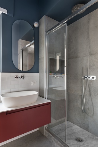 Bagno in stile contemporaneo di 5 di ol3darchitettura e NUOstudio Bagno in stile contemporaneo di 5 di ol3darchitettura e NUOstudio