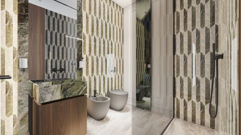 Bagno in stile contemporaneo di 10 di Salvatore Sito Interior Designer