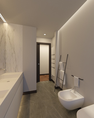 Bagno in stile contemporaneo di 6 di SCA Studio