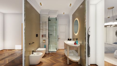 Bagno in stile contemporaneo di 10 di Salvatore Sito Interior Designer