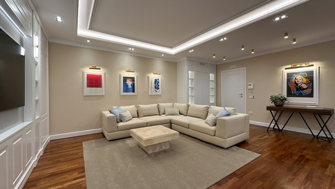 Soggiorno in stile contemporaneo di 47 di Studio Gaetano Riccardelli