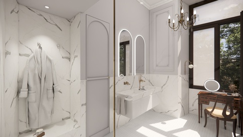 Bagno in stile classico di 11 di Maison Monrò