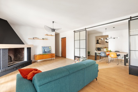 Soggiorno in stile industriale di 30 di Arch.j Floriana Ferraioli