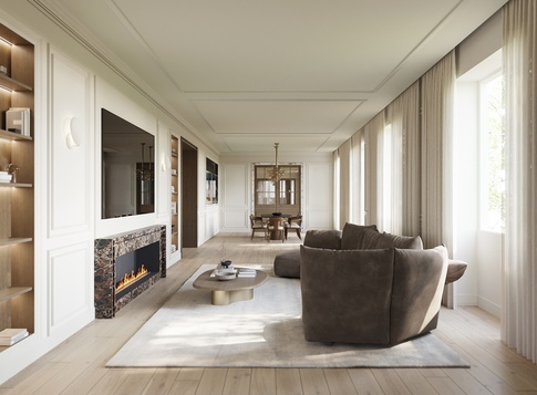 Soggiorno in stile contemporaneo di 35 di EmmePi Architettura