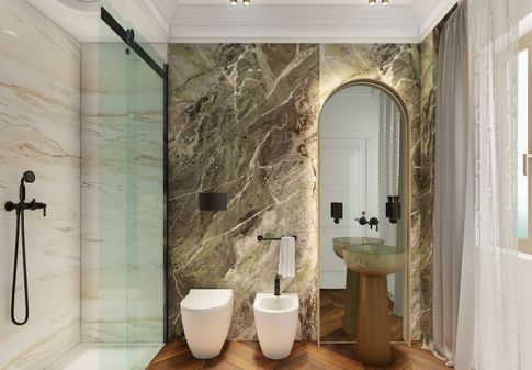 Bagno in stile contemporaneo di 10 di Salvatore Sito Interior Designer