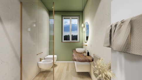 Bagno in stile contemporaneo di 6 di Gianluca Vetruccio Architetto