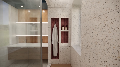 Bagno in stile contemporaneo di 8 di Studio Gaetano Riccardelli