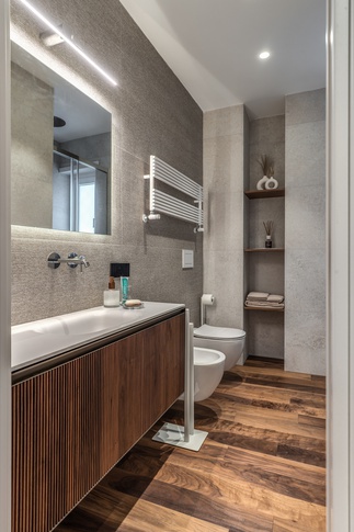 Bagno in stile contemporaneo di 4 di MOB Architects