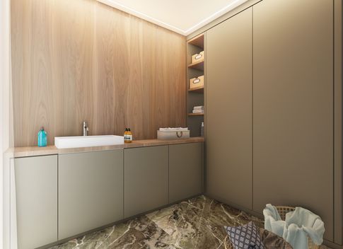 Lavanderia in stile contemporaneo di 7 di Salvatore Sito Interior Designer