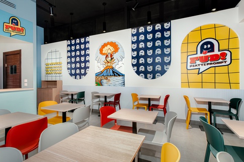 Ingresso in stile pop art di 60 di Name Studio Ingresso in stile pop art di 60 di Name Studio