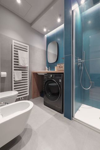 Bagno in stile scandinavo di 5 di Desearq studio - architettura e interior design Bagno in stile scandinavo di 5 di Desearq studio - architettura e interior design