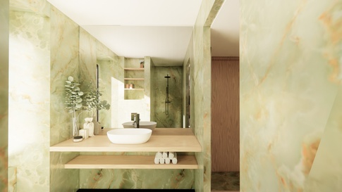 Bagno in stile moderno di 7 di Nido-innerspaces