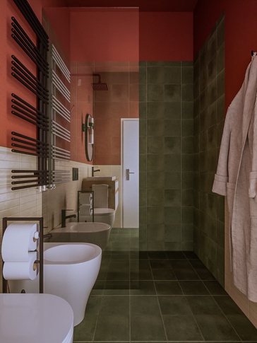 Bagno in stile eclettico di 4 di Caterina Scamardella Architetto Bagno in stile eclettico di 4 di Caterina Scamardella Architetto