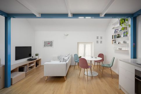 Open Space in stile contemporaneo di 35 di Giulia Dagheti Architetto