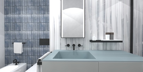 Bagno in stile contemporaneo di 6 di Arko Studio