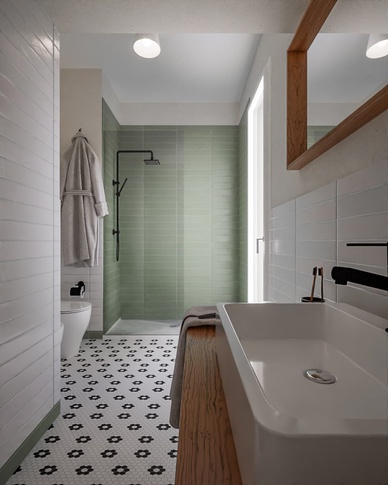 Bagno in stile japandi di 6 di Caterina Scamardella Architetto