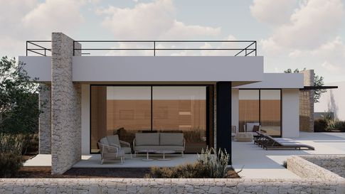 Facciata in stile contemporaneo di null di Ciquadro Architetti