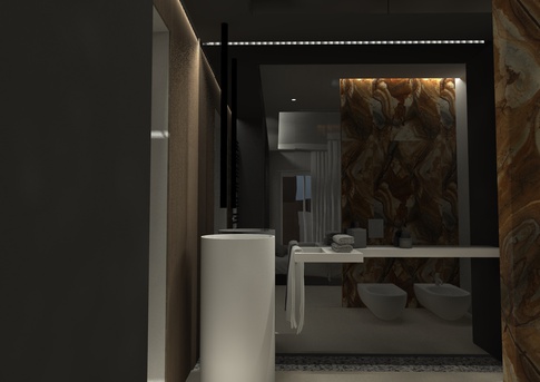 Bagno in stile contemporaneo di 6 di IMA STUDIO