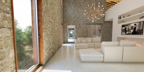 Soggiorno in stile mediterraneo di 45 di ciquadro architetti