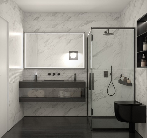 Bagno in stile contemporaneo di 5 di Yulia Pyanzina Design