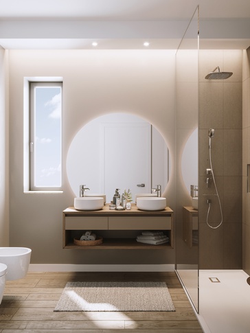 Bagno in stile moderno di 6 di Elisabetta Gozio - Studio Gozio