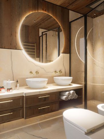 Bagno in stile nordico di 9 di archi.nen | gianluca menardi architetto