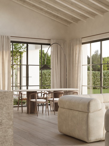 Soggiorno in stile naturale di 46 di EmmePi Architettura