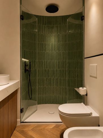 Bagno di Servizio in stile contemporaneo di 8 di Desearq studio - architettura e interior design Bagno di Servizio in stile contemporaneo di 8 di Desearq studio - architettura e interior design
