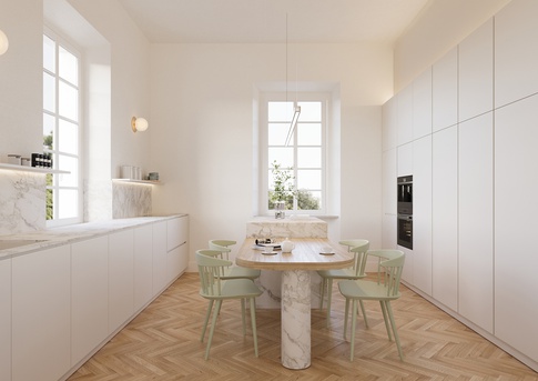 Cucina in stile japandi di 34 di EmmePi Architettura Cucina in stile japandi di 34 di EmmePi Architettura