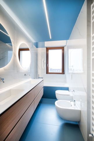 Bagno in stile moderno di 6 di Bossi Vigorito Building Interior Bagno in stile moderno di 6 di Bossi Vigorito Building Interior