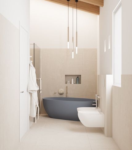 Bagno in stile contemporaneo di 9 di Cariolato Arredamenti
