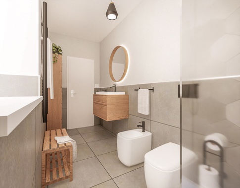 Bagno in stile moderno di 6 di Caterina Scamardella Architetto