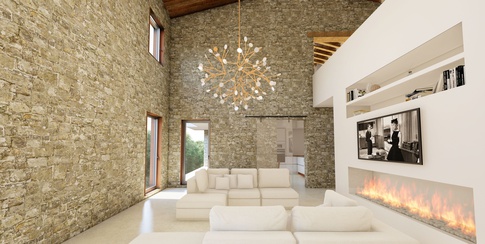 Soggiorno in stile mediterraneo di 45 di ciquadro architetti