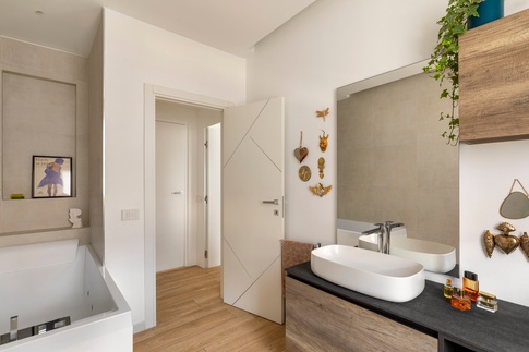 Bagno in stile contemporaneo di 7 di Caterina Scamardella Architetto Bagno in stile contemporaneo di 7 di Caterina Scamardella Architetto