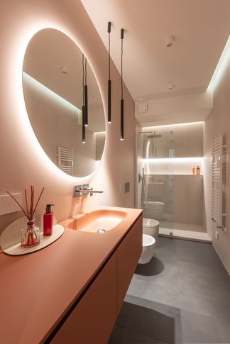 Bagno in stile contemporaneo di 5 di Doppionodo Interior Bagno in stile contemporaneo di 5 di Doppionodo Interior