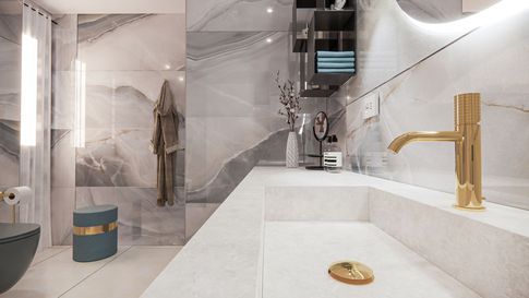 Bagno in stile contemporaneo di 10 di Studio LABventinove