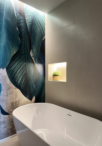 Bagno in stile contemporaneo di 6 di Areadieci architettura