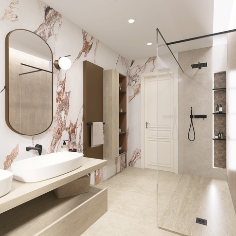 Bagno in stile contemporaneo di 5 di Alessandra Avagnano Architetto Bagno in stile contemporaneo di 5 di Alessandra Avagnano Architetto