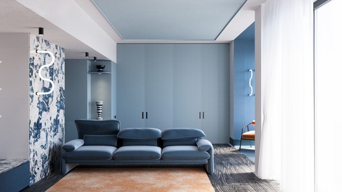 Open Space in stile moderno di 45 di chromastudio