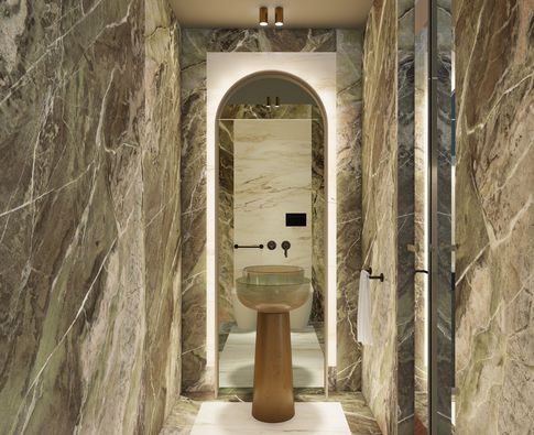 Bagno in stile contemporaneo di 10 di Salvatore Sito Interior Designer